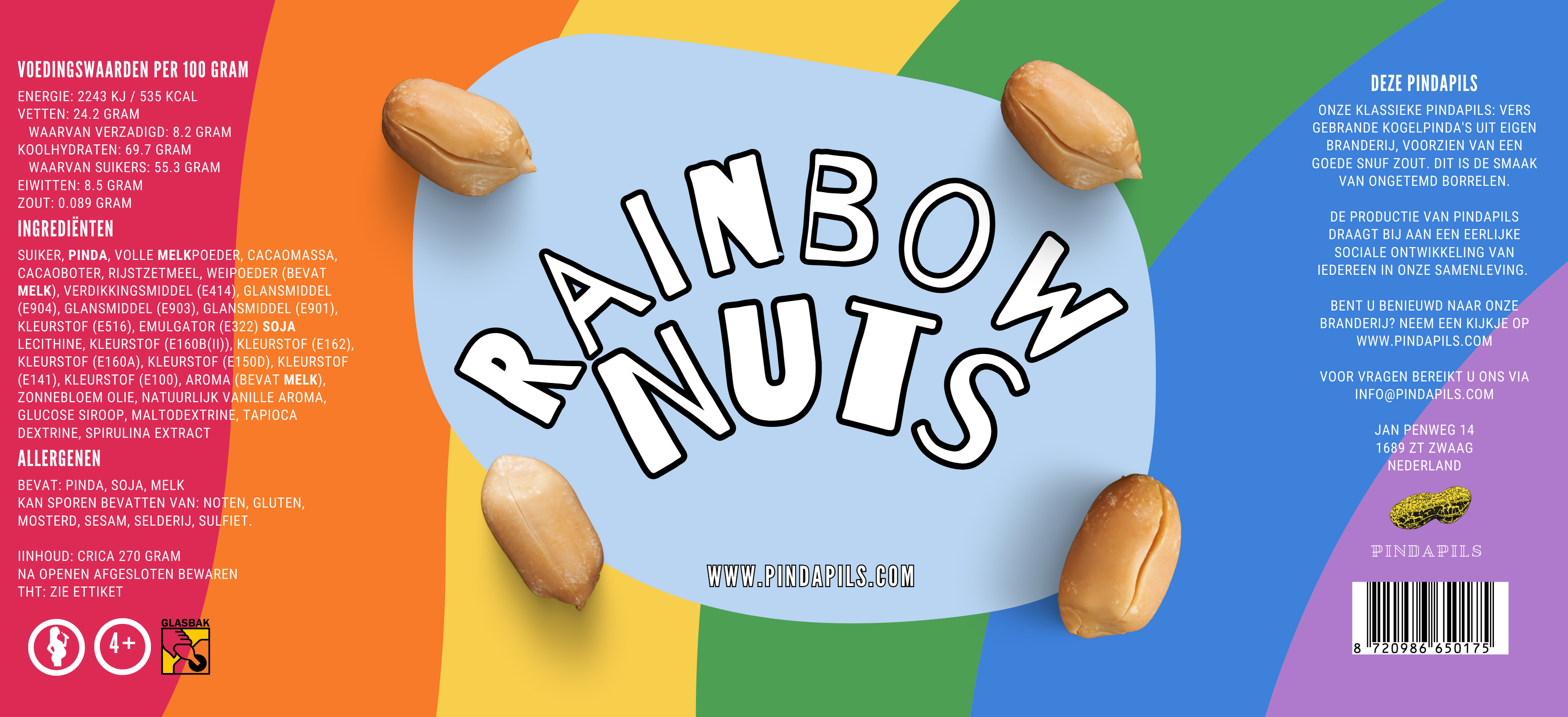 PindaPils - Wholesale Chocolate Covered Sweets - PindaPils 33cl Choco Rainbow Nuts1