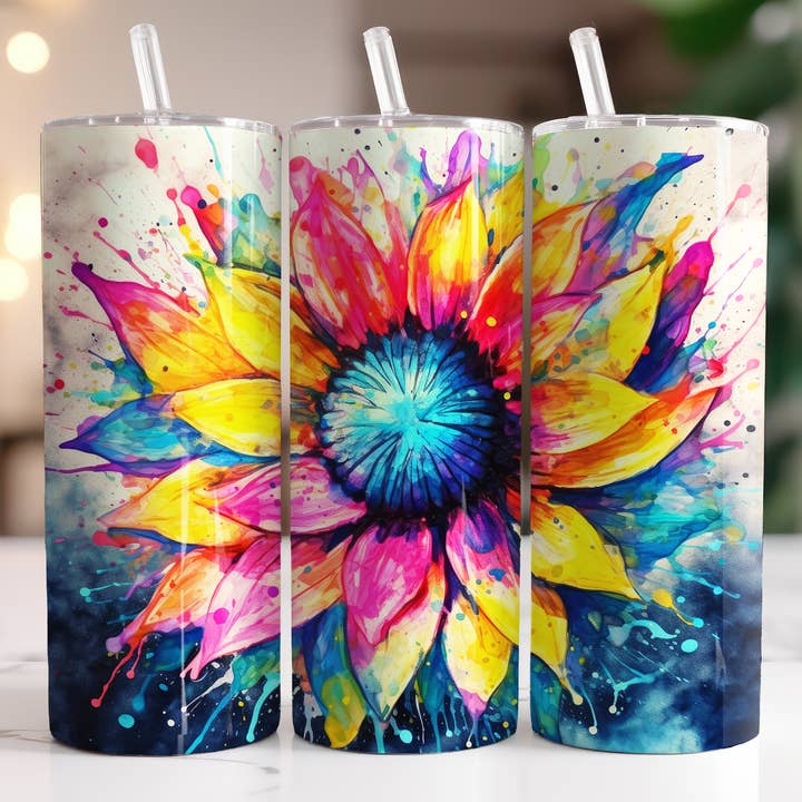 Ink Flower Tumbler for wholesale by Hello Sunshine Boutique