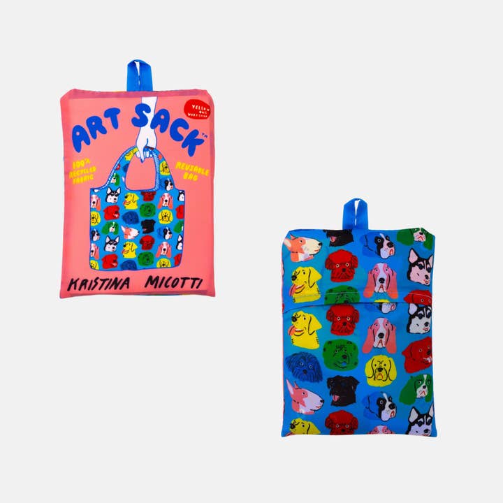 Yellow Owl Workshop - Wholesale Grocery/Shopping Bag - Dogs Art Sack® by Kristina Micotti - Reusable Tote Bag1