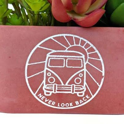 Wize Owl Concrete Candles & Designs - Wholesale Plant Pot - VW Bus Oval Red Concrete Succulent Inspirational Planter **Planter Only2