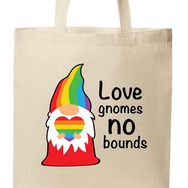 Love Gnomes No Bounds Tote for wholesale by RainBee Designs, LLC