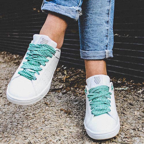 furiouslaces – wholesale Shoelaces – Unisex – Vichy pattern laces - Green