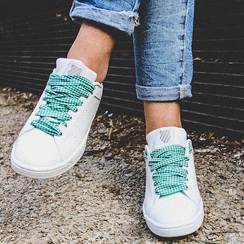 furiouslaces – wholesale Shoelaces – Unisex – Vichy pattern laces - Green0