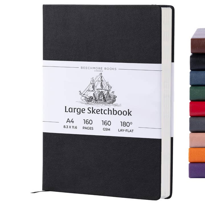 A4 Sketchbook - Charcoal Black for wholesale by Beechmore Books