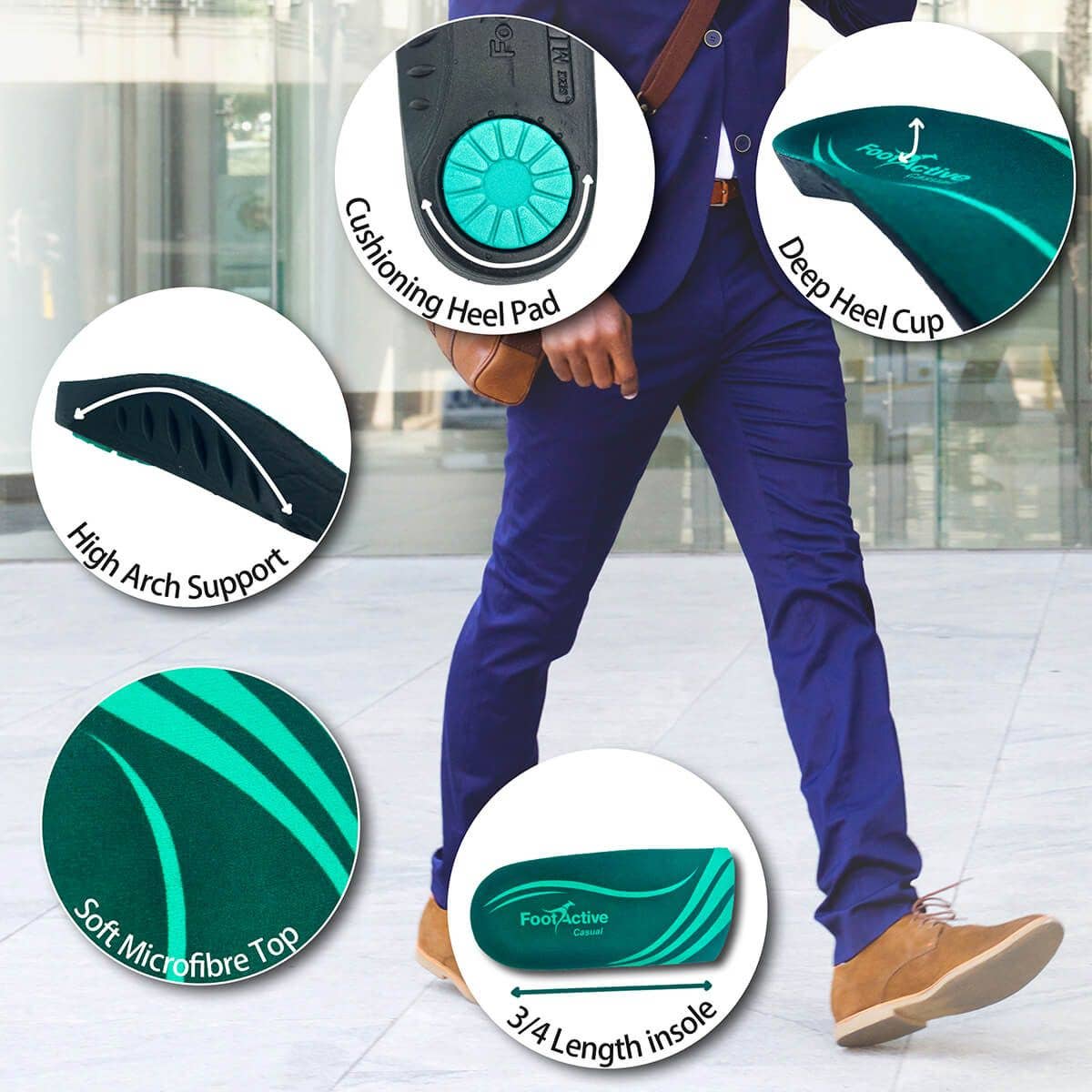 FootActive - Venta al por mayor Plantillas y suelas - Unisex - Plantillas ortopédicas casuales FootActive 3/4 de longitud aprobadas por NHS3