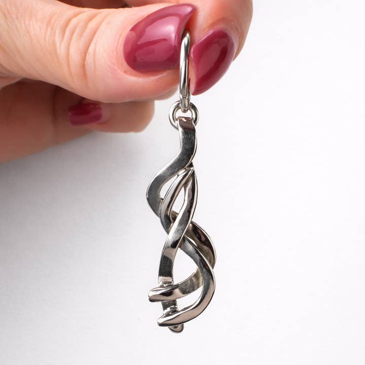 Pendientes colgantes de cinta entrelazada de plata de ley para venta al por mayor de De Mexico