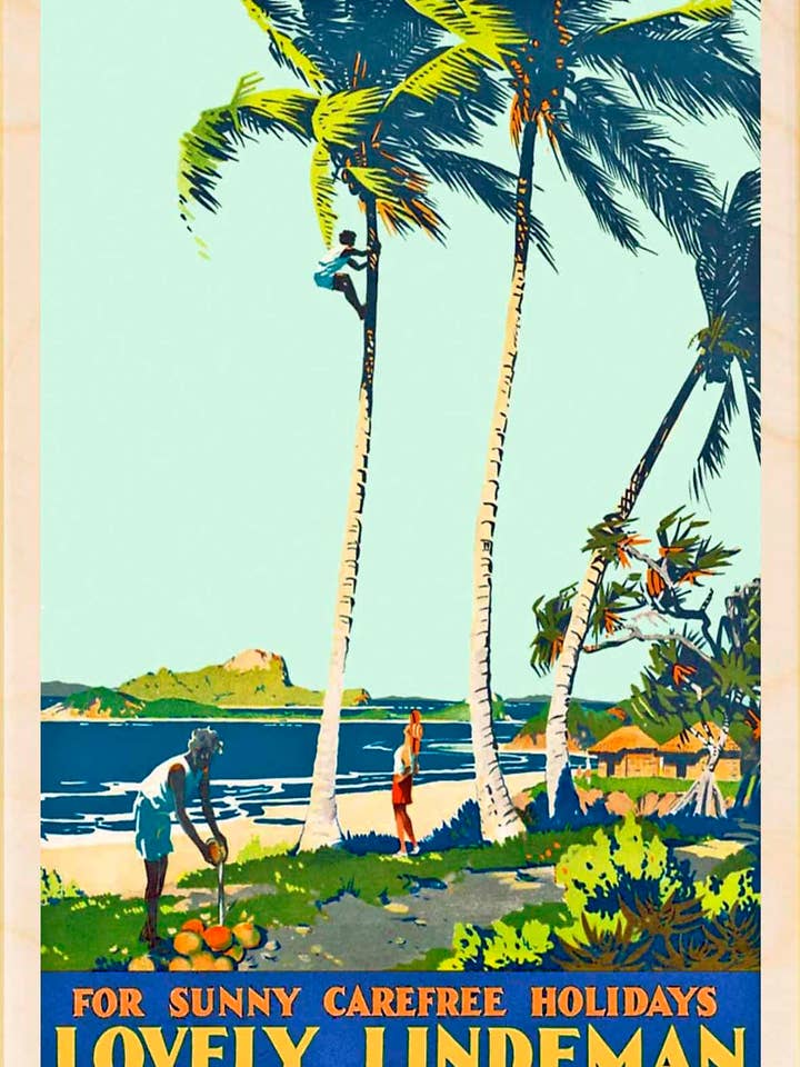 Lindeman, Australien - Miljøvenlige souvenirs for engroshandel hos THE WOODEN POSTCARD COMPANY