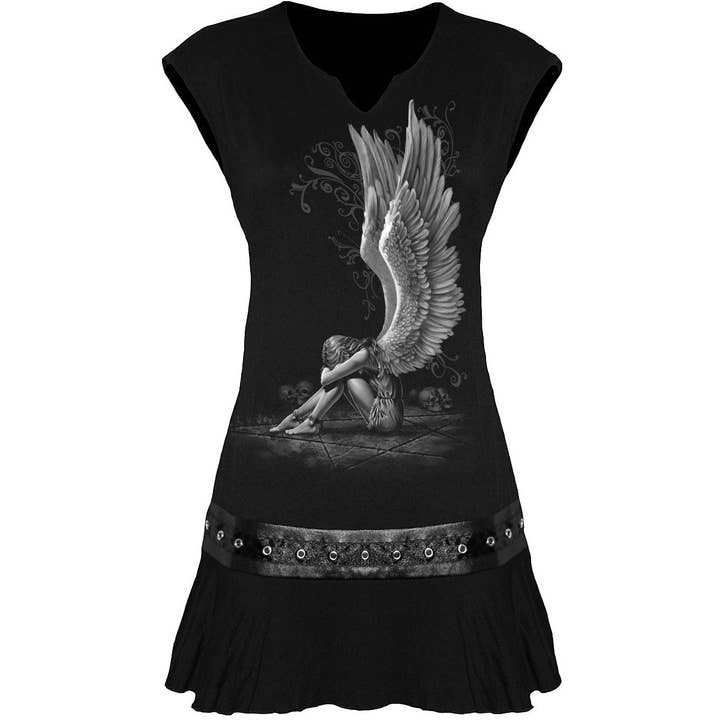 Spiral - Wholesale Dress – Women's - ENSLAVED ANGEL - Stud Waist Mini Dress Black