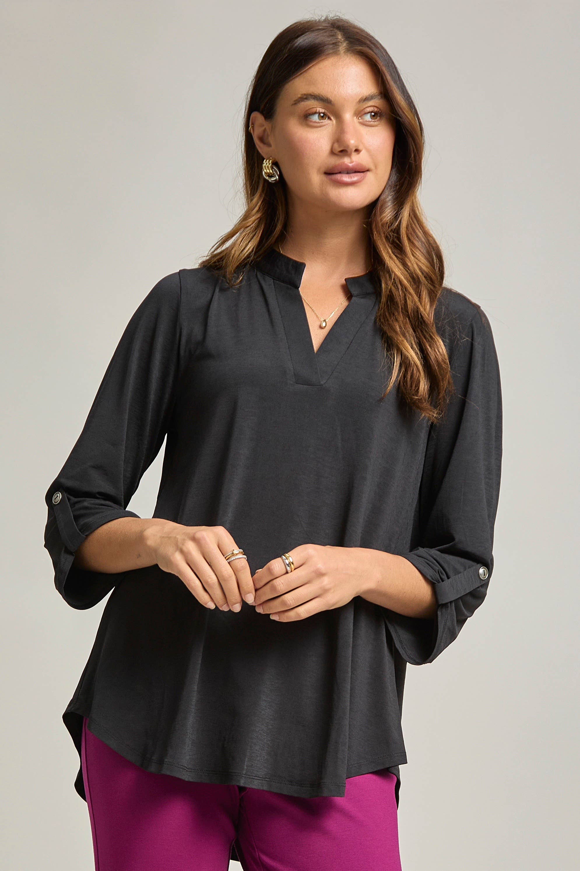 Dear Scarlett - Vente Chemisier – femme - Blouse Lizzy à manches 3/4, pratique pour le voyage0