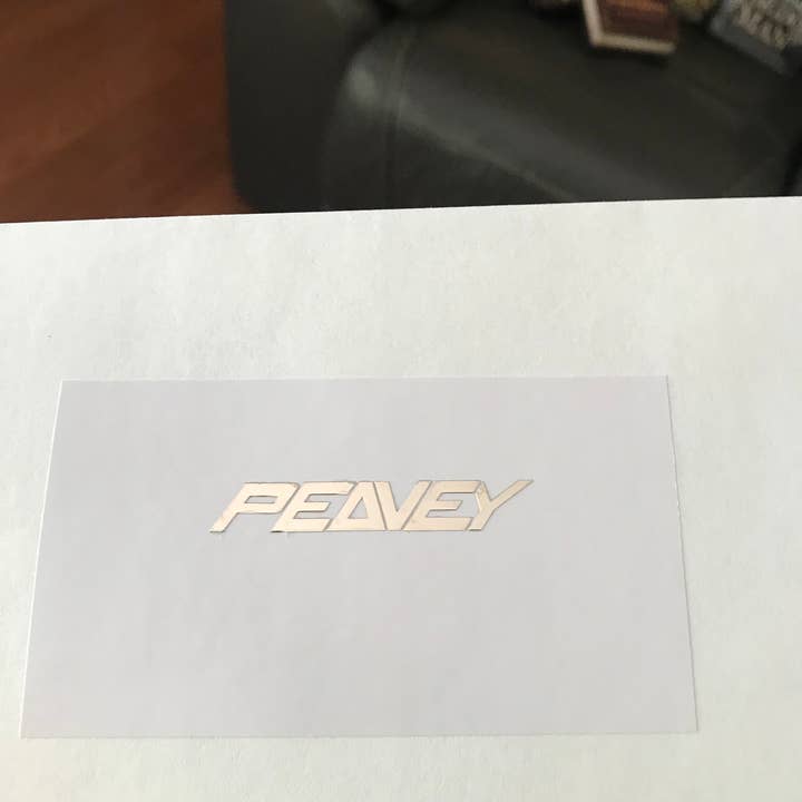 Calcomanía Peavey para guitarra Headstock 3D con logotipo láser M57B para venta al por mayor de Luthier decals