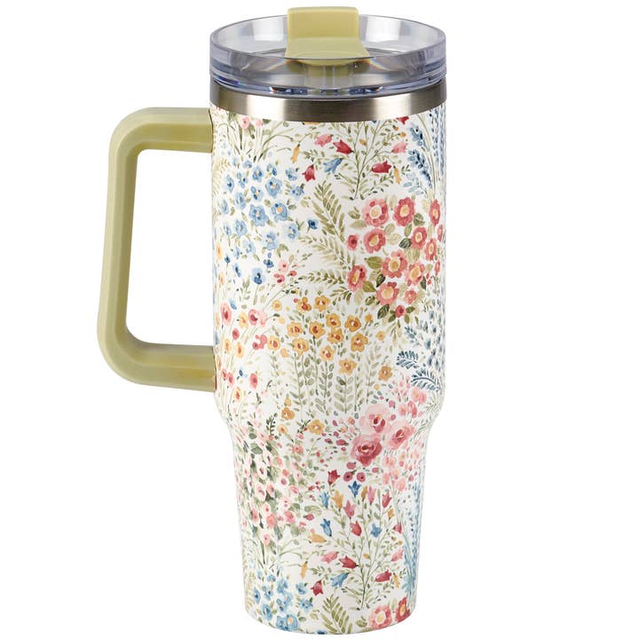 Primitives by Kathy - Wholesale Coffee Mug - Mixed Floral Travel Mug1