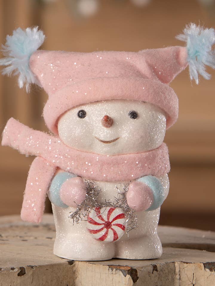 Peppermint Blush Snowgirl for wholesale by Bethany Lowe Designs
