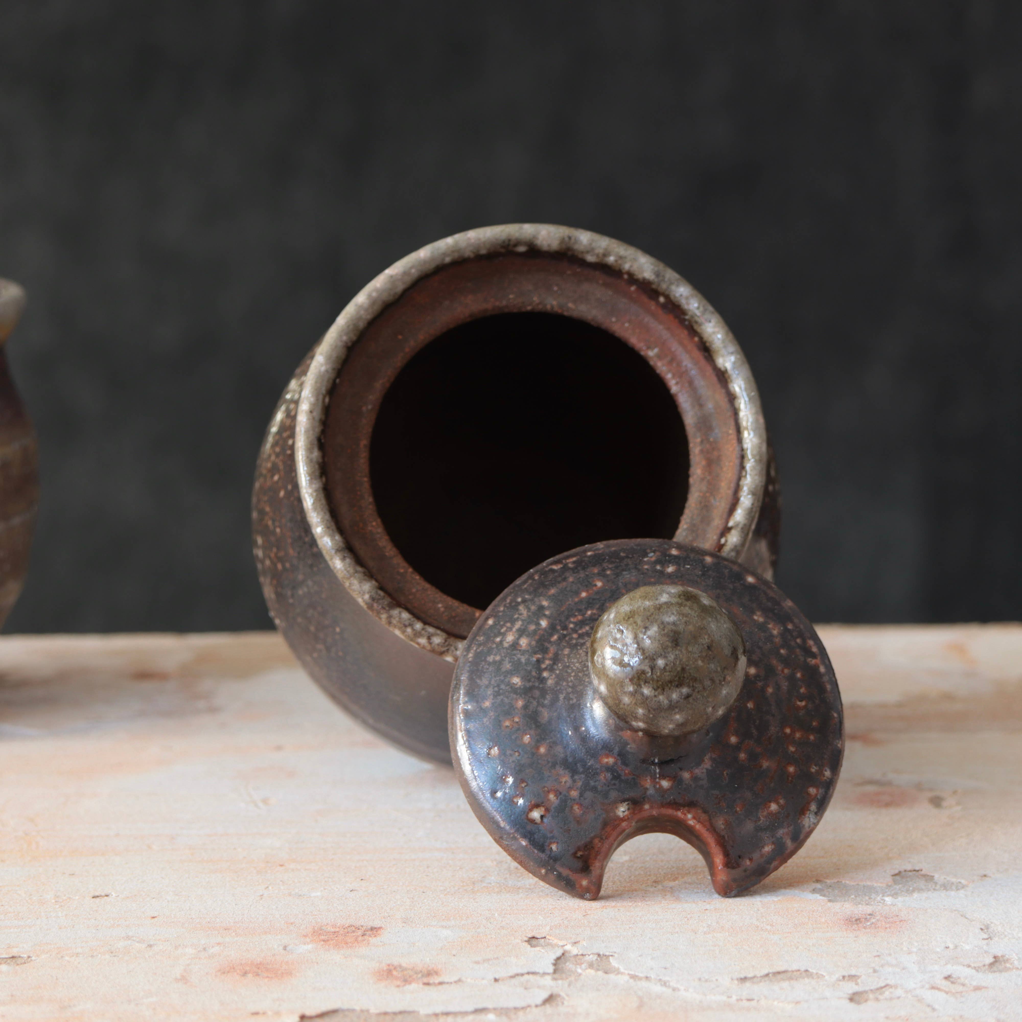 Matt Fishman Pottery - Wholesale Jar - Soda-Fired Sugar Jars Dark Surface Round7