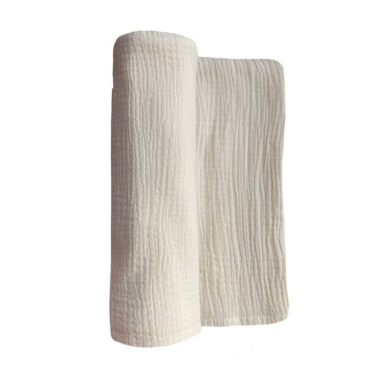 Maxi swaddle in ecru cotton gauze for wholesale by Cocoeko