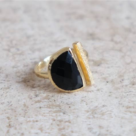 Atelier Leblanc – wholesale Single stone/solitaire ring – Half-moon Black Onyx Ring0