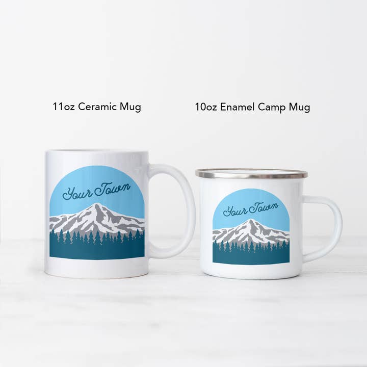 Rock Scissor Paper - Wholesale Coffee Mug - Personalized City Camp Mug Mountain Top View1
