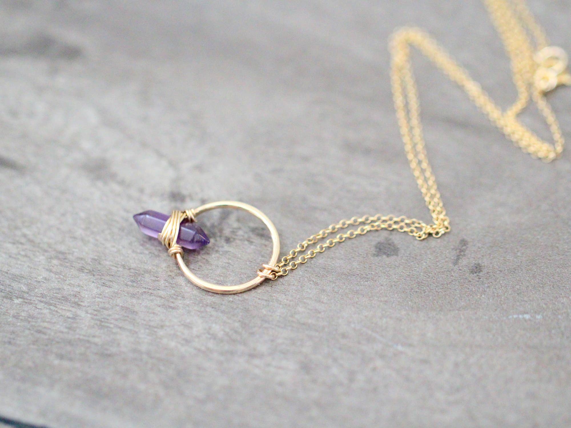 Saressa Designs - Wholesale Pendant/Charm Necklace - Crest Necklace - Amethyst1