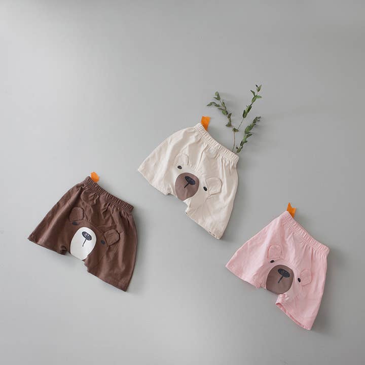 Baby Toddler Shorts with Bear Print | Baby Summer Bottoms for wholesale by peekaboo