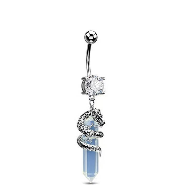 ACCITY - Wholesale Belly Ring - 3D Dragon Claw Natural Stone Belly Button Ring_CWMM94737
