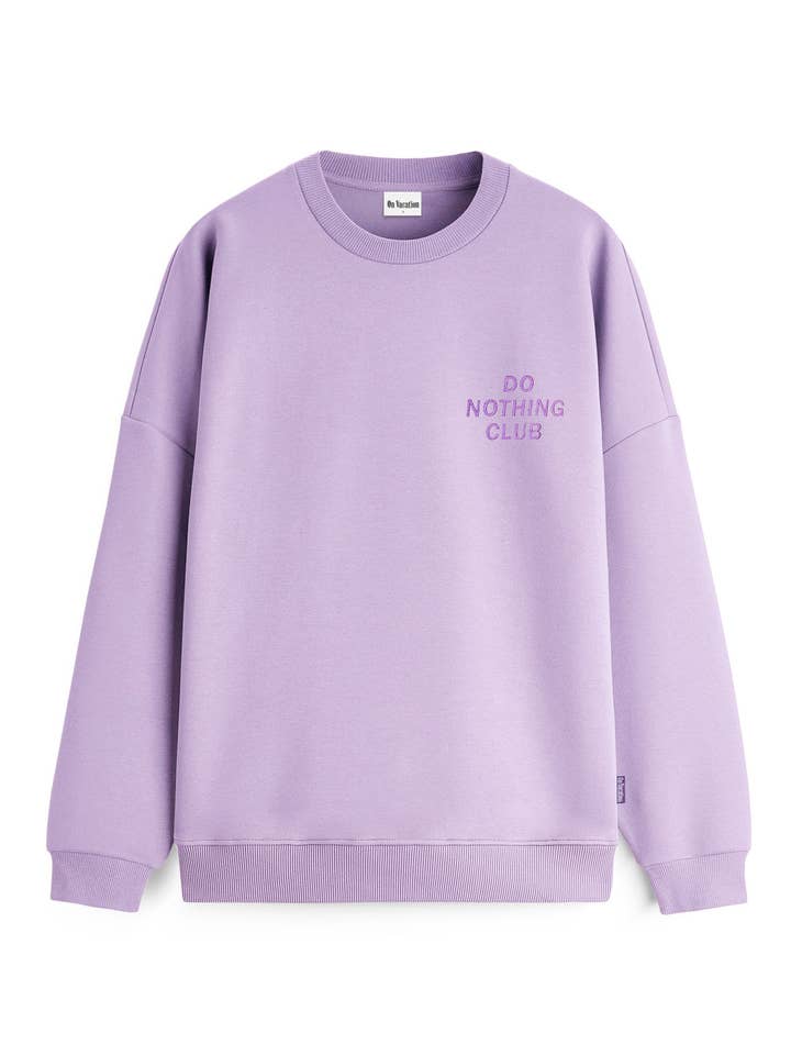 Do Nothing Club Sweater - Light Purple for wholesale on Faire