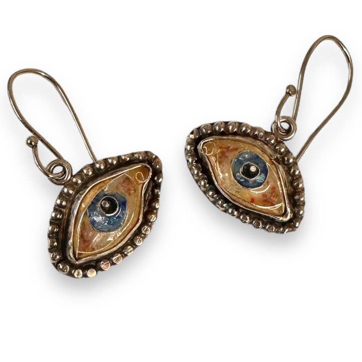 Cloisonné Evil Eye Earrings for wholesale by Laura Stamper Design