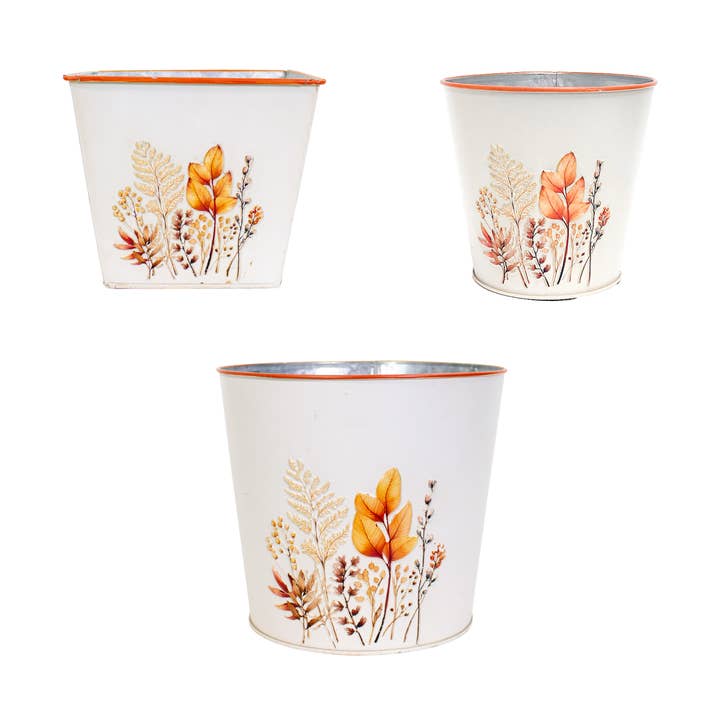 Jacobson - Wholesale Plant Pot - Botanical Fall Metal Pot Cover - Case of 122