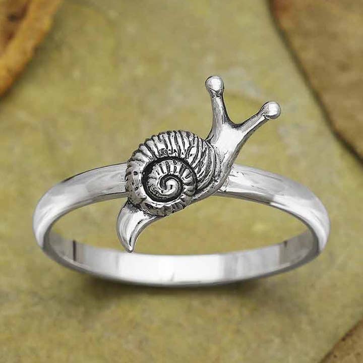 Sterling Silver Tiny Snail Ring for wholesale by Nina Designs