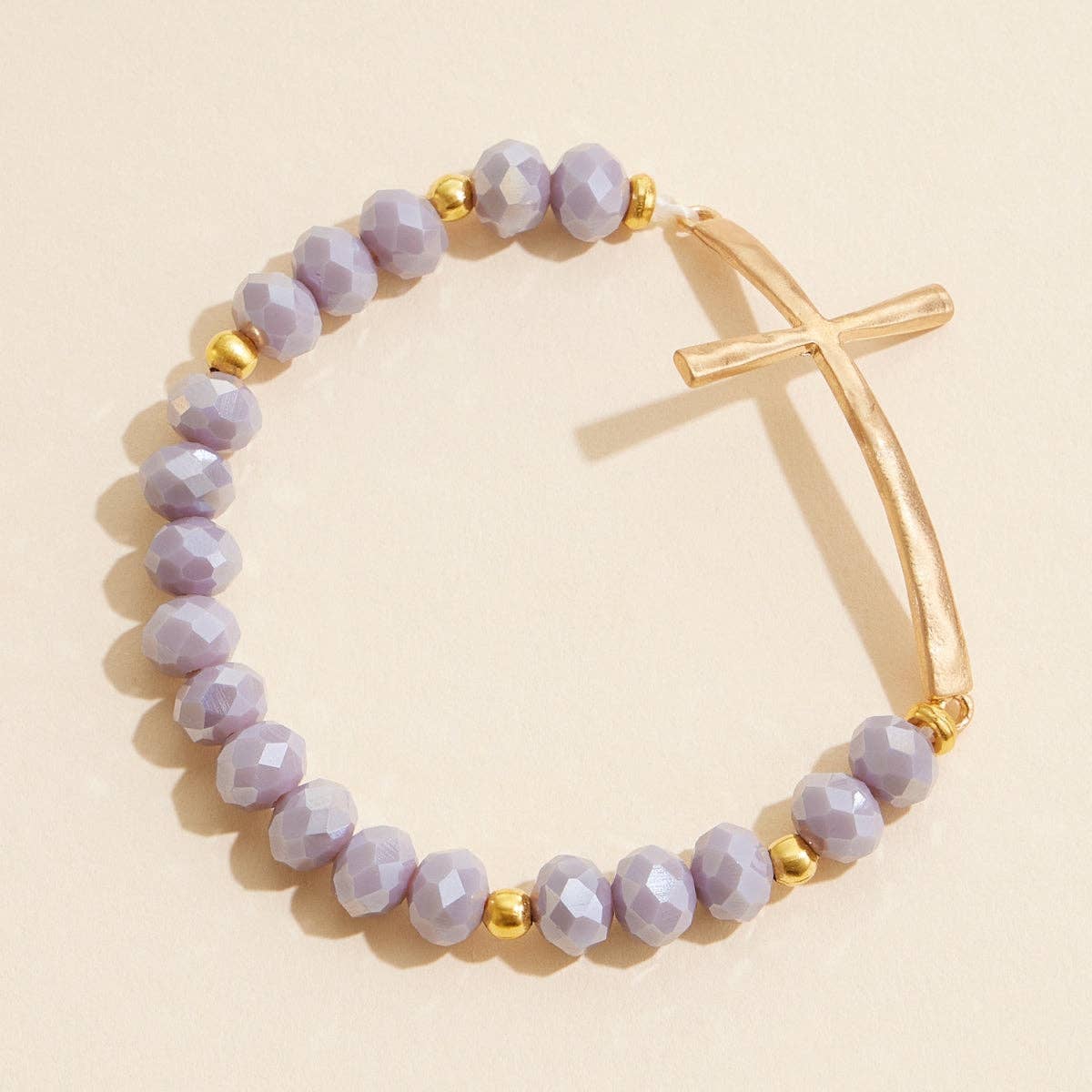 Frem - Wholesale Bedelarmbandje - Glazen kralenarmband met kruisbedel8