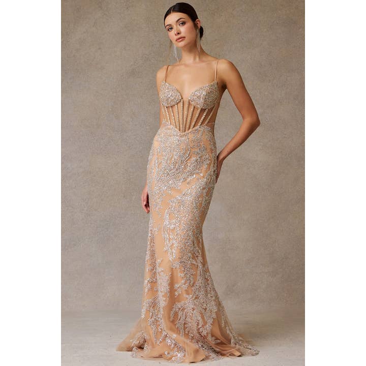 Robe fourreau à paillettes avec bretelles fines sans manches et haut perlé pour la vente par Babyfox Apparel