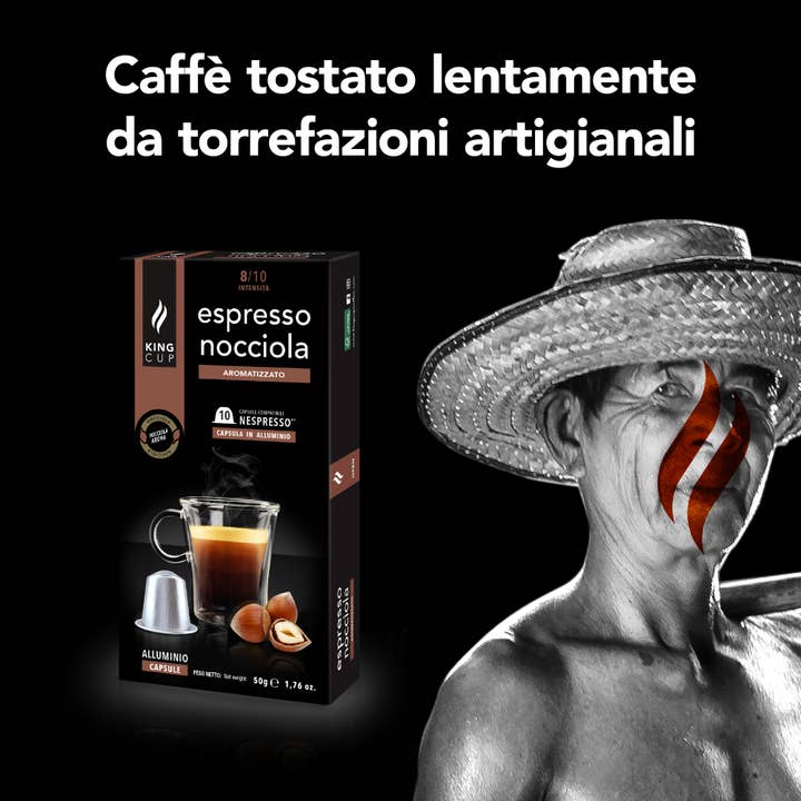 KING CUP - Vendita all'ingrosso Caffè/espresso istantaneo - Espresso alla Nocciola - Capsule Nespresso