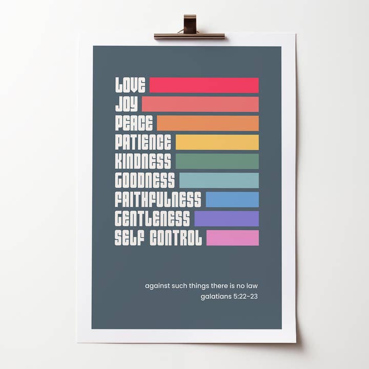 Affiche A4 des Fruits de l'Esprit pour la vente par The Christian Poster Company