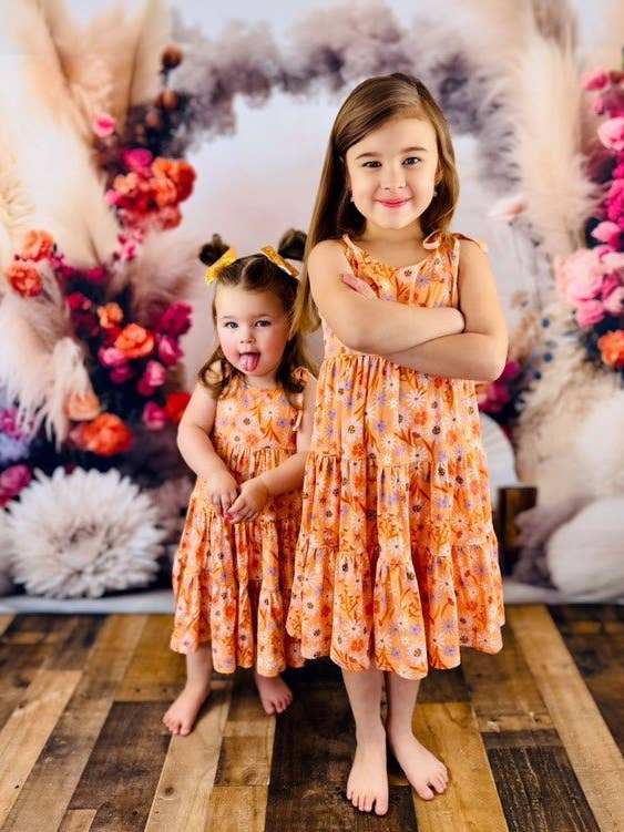 Tie Tiered Twirl Bamboo Dress - Daisy for wholesale by Little Grey