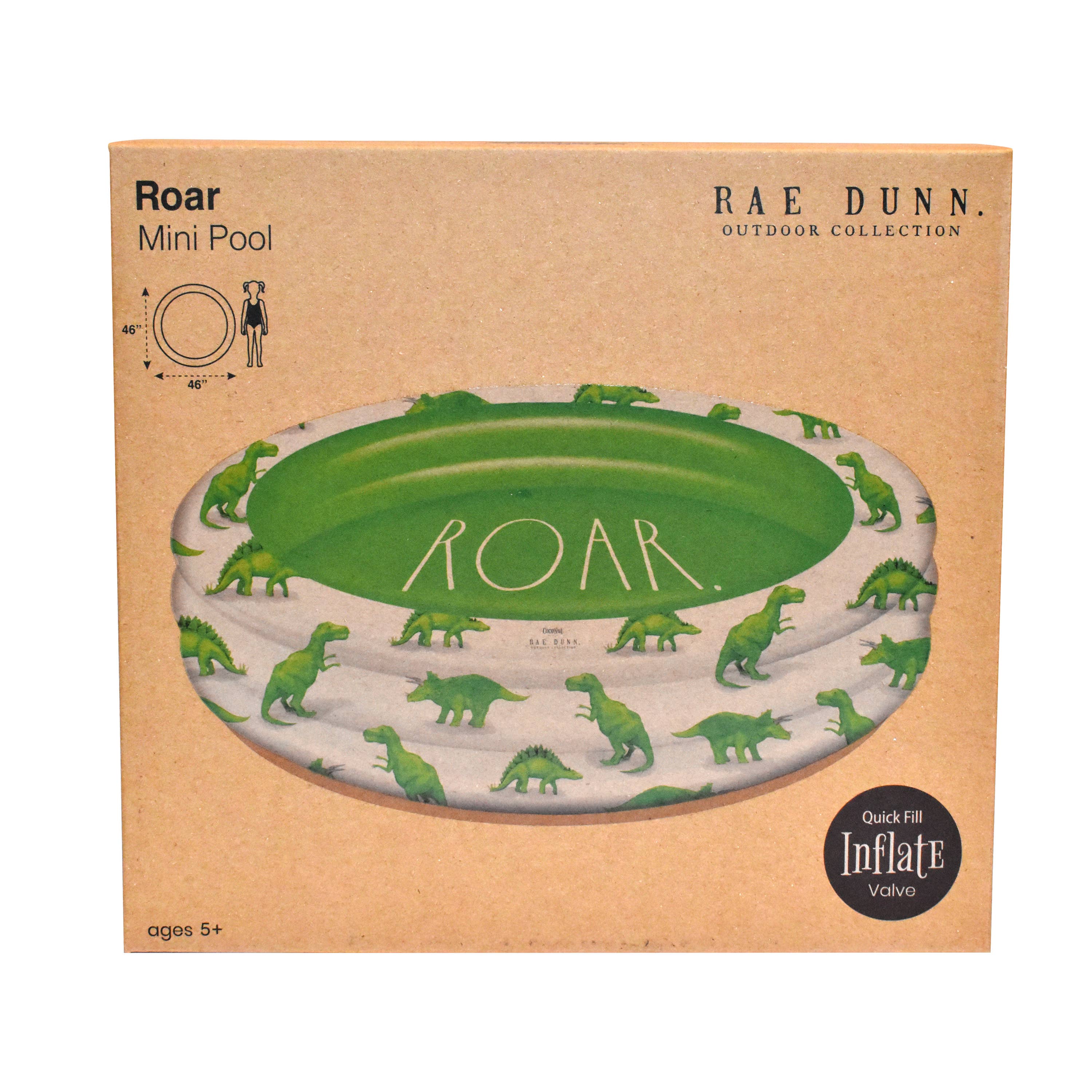 Salus Brands - Vente Jeu gonflable - Rae Dunn - Mini piscine avec des motifs de dinosaures - ROAR.4