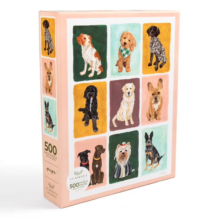 1canoe2 | One Canoe Two Paper Co. - Venta al por mayor Puzle - Adultos - Puzle de 500 piezas con forma de cuadrícula para perros Furry Friends