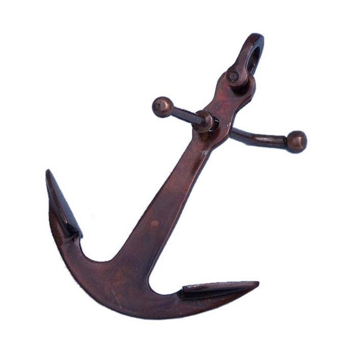 Antique Copper Anchor Paperweight 5" for wholesale by Hampton Nautical