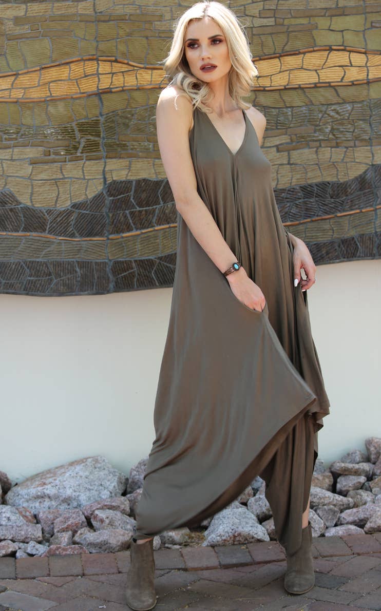 ANGIE – Macacão - Mulher por atacado – Macacão Harem de Tricô X5099-ASIS2