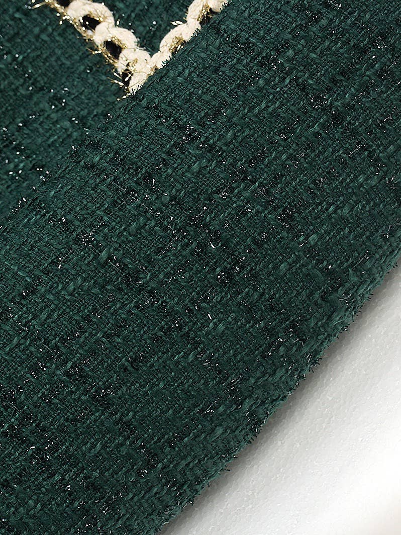 Colore come immagini Giacca in tweed con cintura e catena BL16Y per autunno e inverno in vendita all'ingrosso su Faire7