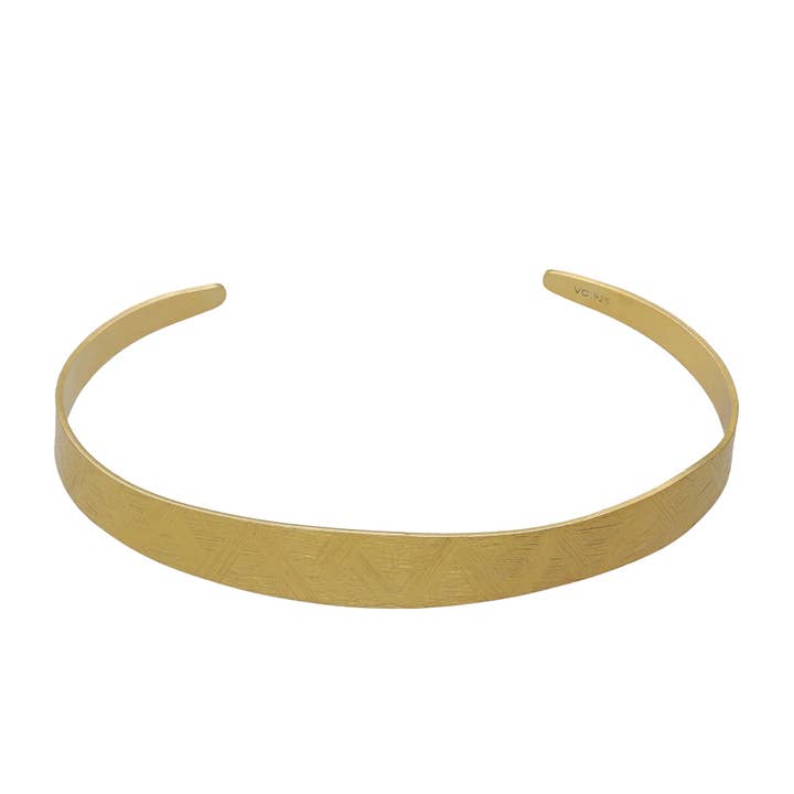 Noise texture adjustable bracelet in Silver for wholesale by Victoria Cruz