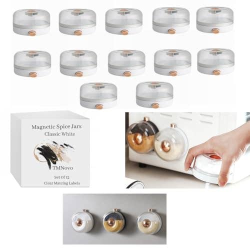 TMNovo – Großhandel Einmachglas – TMNovo | Magnetische Gewürzdosen 12 mit Grundplatten und Etiketten