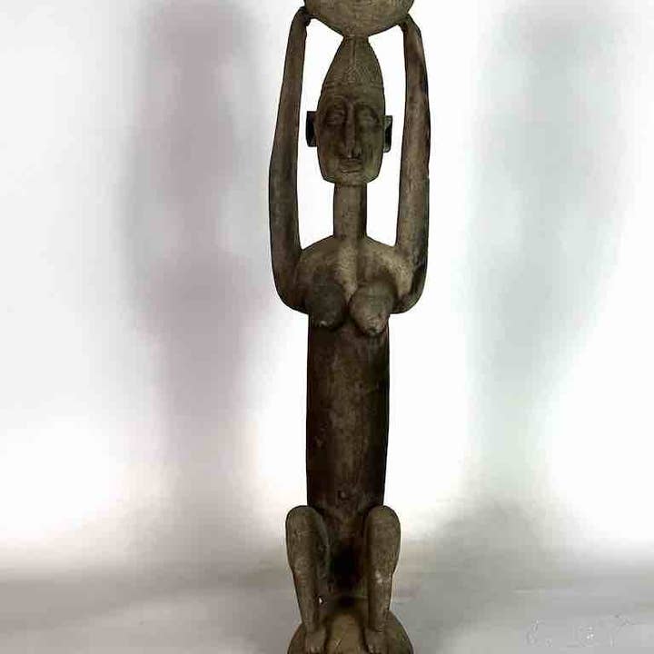 Vintage Dogon Female Seated on Turtle Fetish Statue - Mali for wholesale by The Niger Bend
