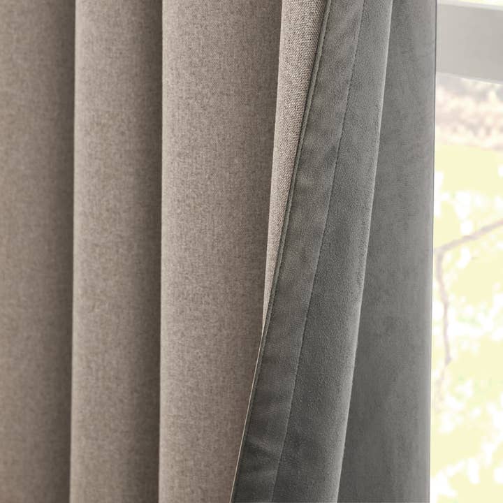 Verso Suede 100% Blackout Eyelet Curtains Charcoal for wholesale on Faire4