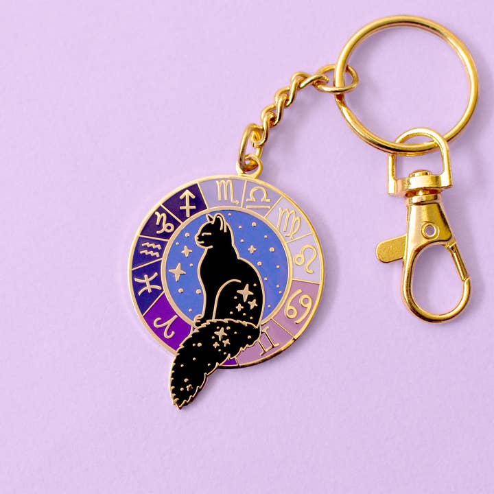 Zodiac Cat Key Chain for wholesale by Glitter Punk