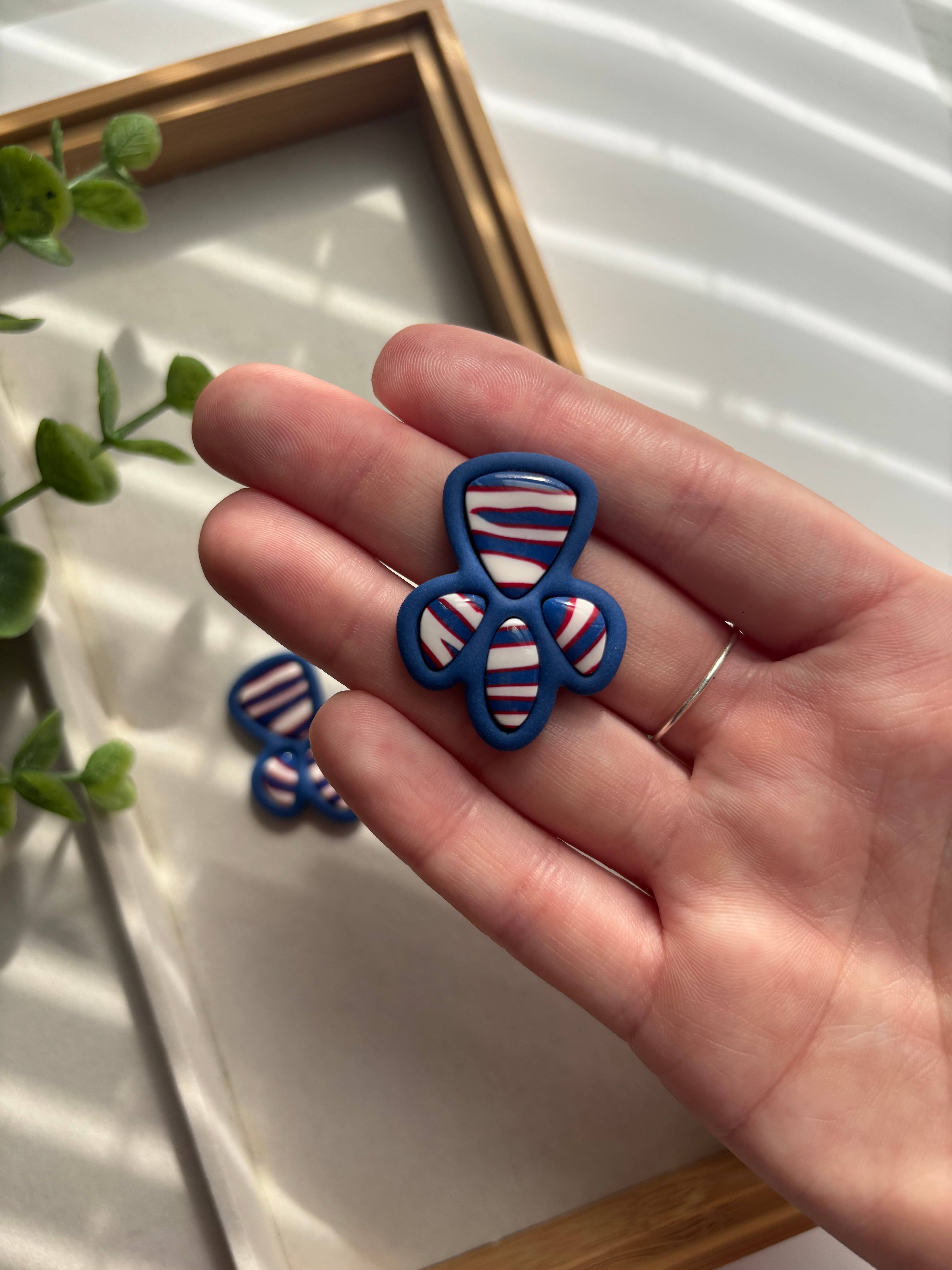 LeiClayCo - Wholesale Stud/Post Earrings - Buffalo Bills earrings, stud clay earrings2