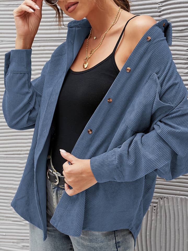 Rosa Clothing - Wholesale Shirt Jacket/Shacket - Women's - Corduroy Oversized Solid Shacket