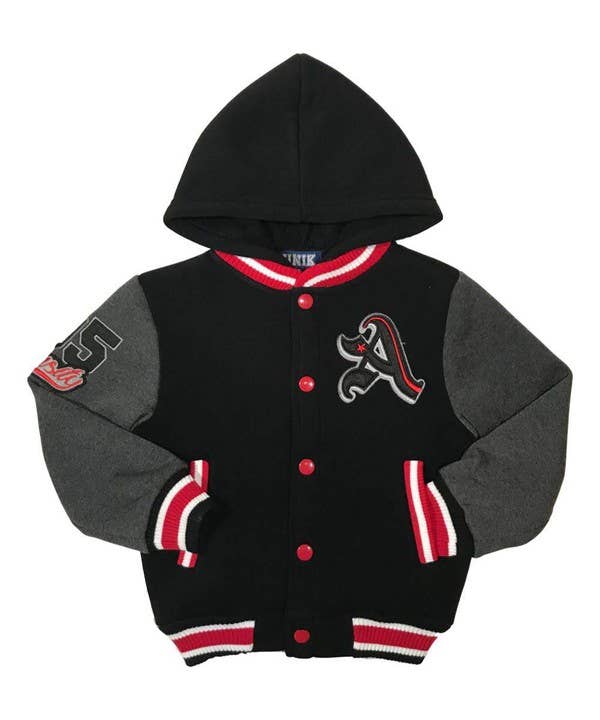 Unik - Wholesale Varsity/Baseball Jacket - Kids - Boys Varsity Jacket Casual Outerwear With Hoodie 2-44