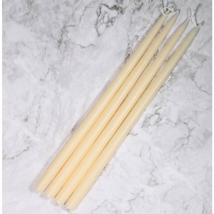 Twilight Collection - Wholesale Tapered Candle/Candlestick - 18 Inch Ivory Danish Taper Candle | 12 Pack