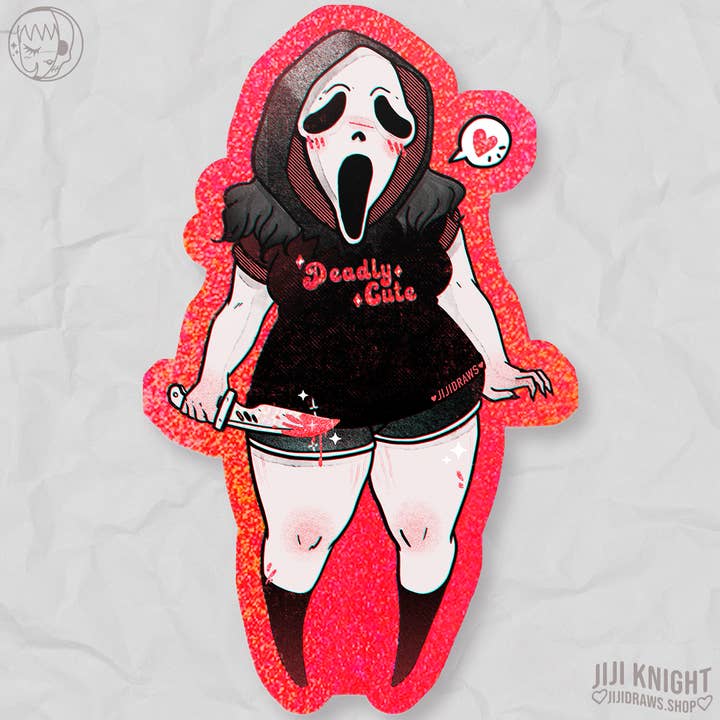 Adesivo//Deadly Cute Ghostbae V3 per la vendita all'ingrosso da parte di JIJI KNIGHT ILLUSTRATIONS