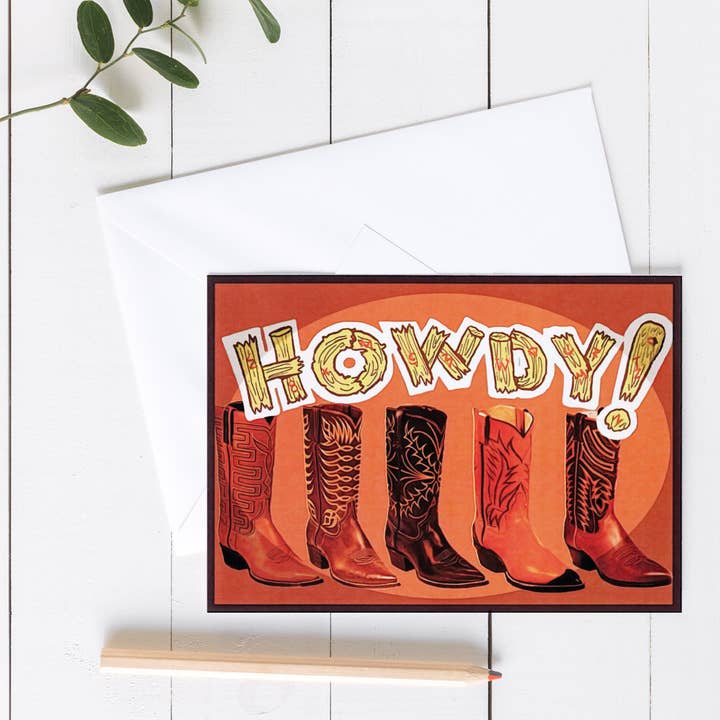 Tarjeta de notas en blanco (Howdy) para venta al por mayor de Wright Card Company