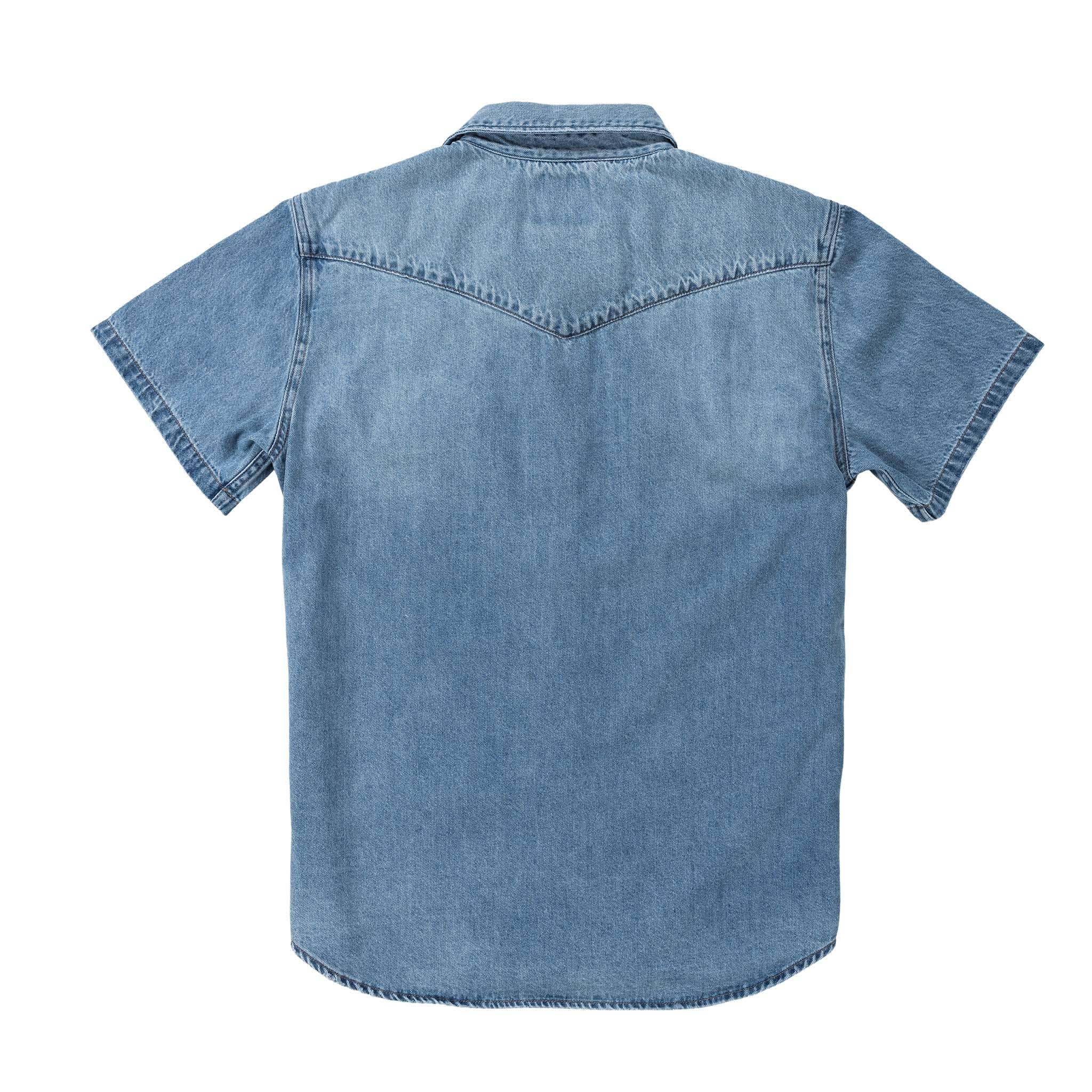 Vintage Denim The Wyatt Pearl Snap Short Sleeve for wholesale on Faire2