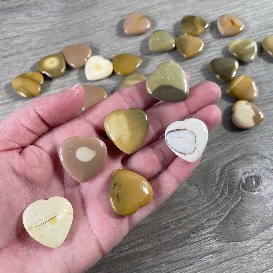 Keystone Crystals - Wholesale Spiritual Stone/Crystal - Gemstone Flat Heart Carvings 1-Inch  – Bulk Crystal Hearts29